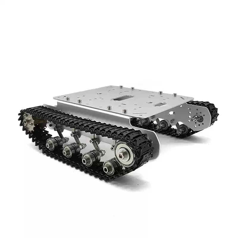 Helmetal stødabsorberende larvetank-robotchassis