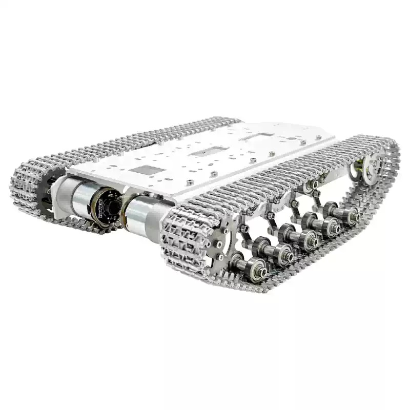 Metal stødabsorberende bælterobotchassis
